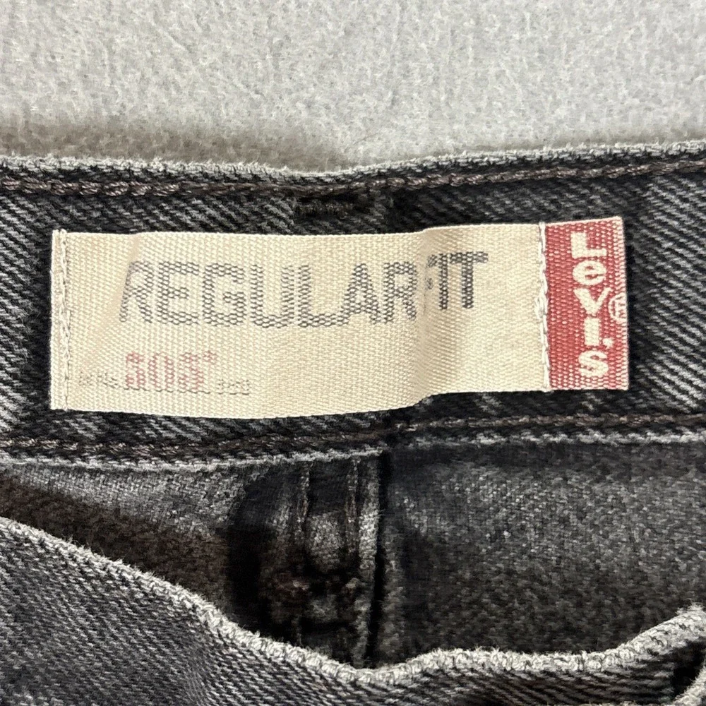Levis 505 Regular Fit Jeans Mens 34x30 Black Denim Straight Leg Pants